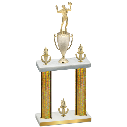 Double Gold Glacier Victory Volleyball Trophy