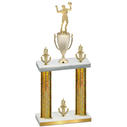 Double Gold Glacier Victory Volleyball Trophy