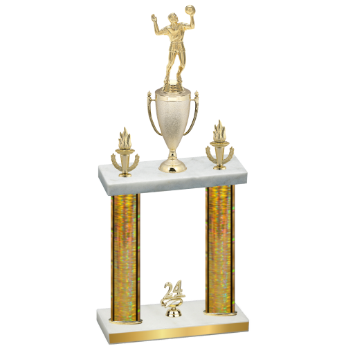 Double Gold Glacier Year Volleyball Trophy