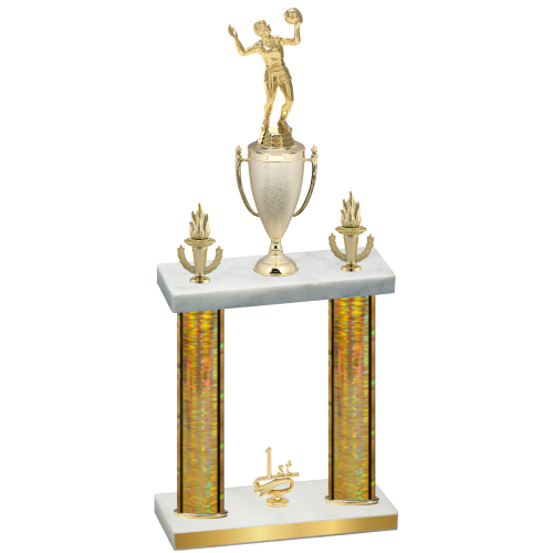 Double Gold Glacier First Place Volleyball Trophy