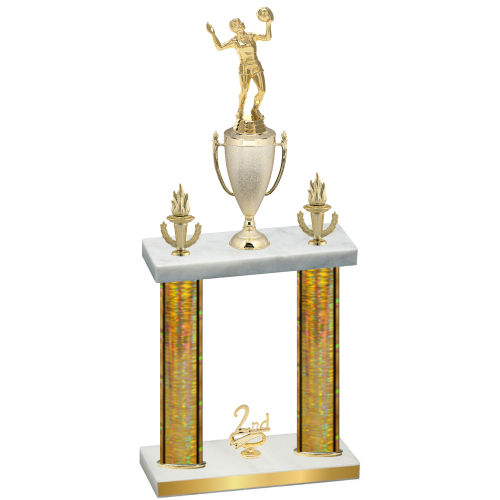 Double Gold Glacier Second Place Volleyball Trophy