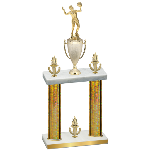 Double Gold Glacier Victory Volleyball Trophy