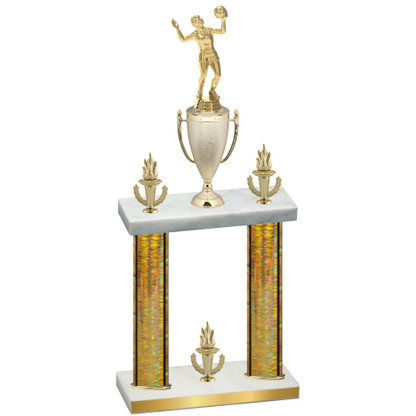 Double Gold Glacier Victory Volleyball Trophy
