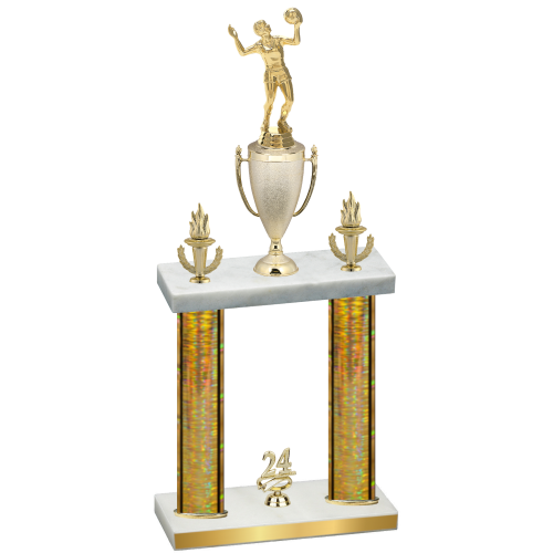 Double Gold Glacier Year Volleyball Trophy