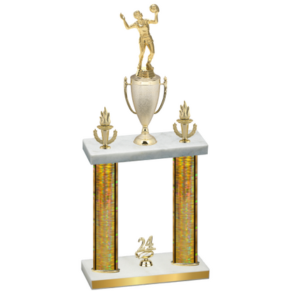 Double Gold Glacier Year Volleyball Trophy