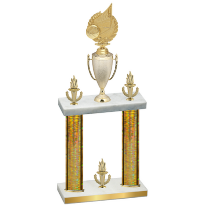 Double Gold Glacier Victory Volleyball Trophy