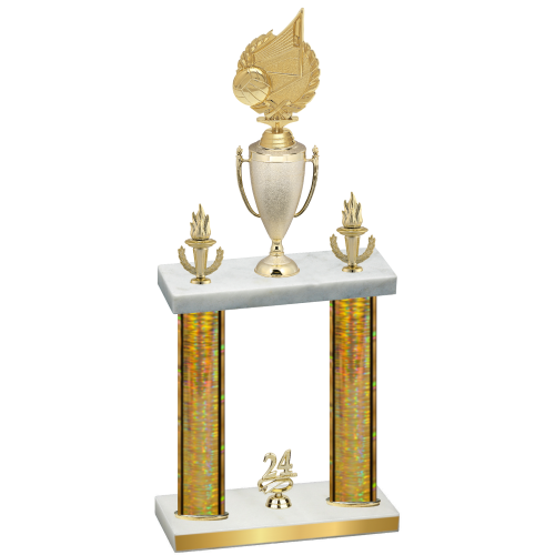 Double Gold Glacier Year Volleyball Trophy