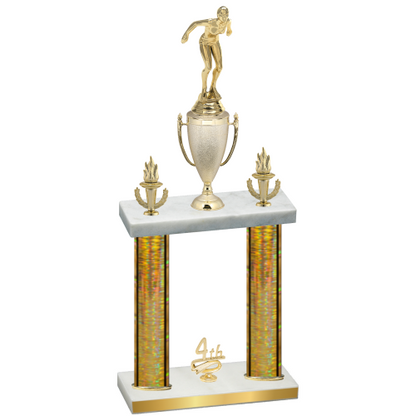 Double Gold Glacier Fourth Place Tennis Trophy