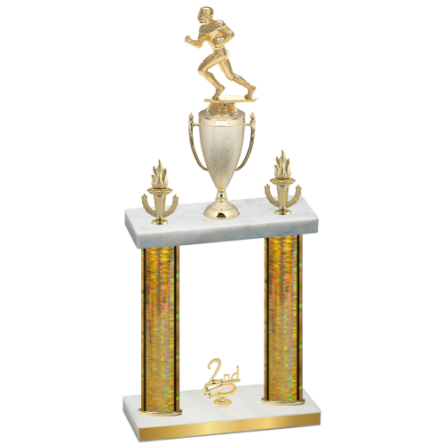 Double Gold Glacier Second Place Football Trophy