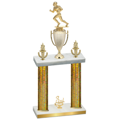 Double Gold Glacier Third Place Football Trophy