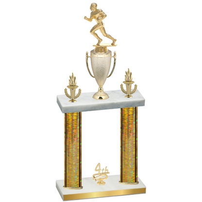 Double Gold Glacier Fourth Place Football Trophy