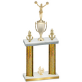 Double Gold Glacier Fourth Place Cheerleading Trophy