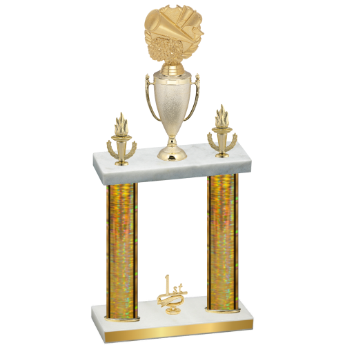 Double Gold Glacier First Place Cheerleading Trophy
