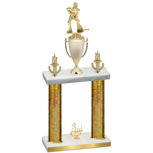 Double Gold Glacier Third Place Hockey Trophy