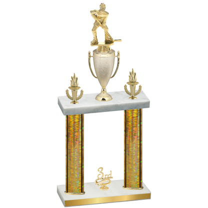 Double Gold Glacier Third Place Hockey Trophy