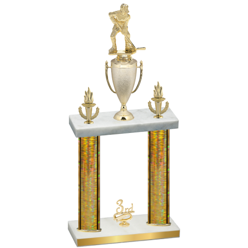 Double Gold Glacier Third Place Hockey Trophy