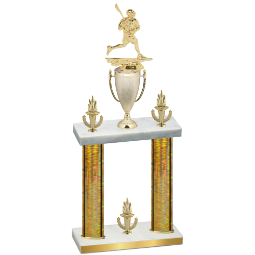 Double Gold Glacier Victory Lacrosse Trophy