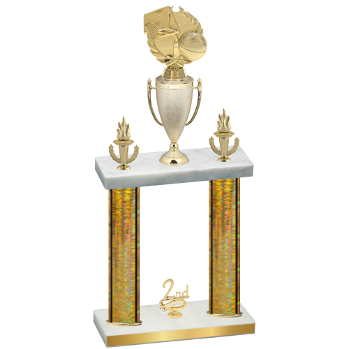 Double Gold Glacier Second Place Basketball Trophy