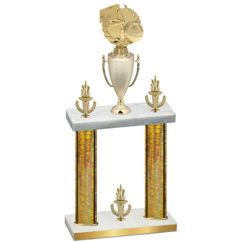 Double Gold Glacier Victory Basketball Trophy