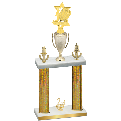 Double Gold Glacier Second Place Pickleball Trophy
