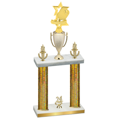 Double Gold Glacier Year Pickleball Trophy