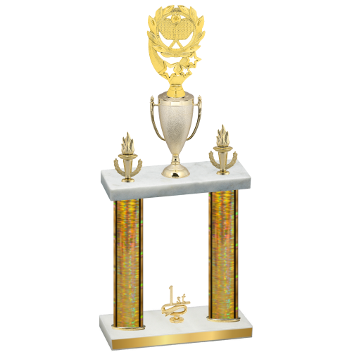 Double Gold Glacier First Place Pickleball Trophy