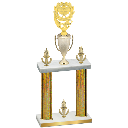 Double Gold Glacier Victory Pickleball Trophy