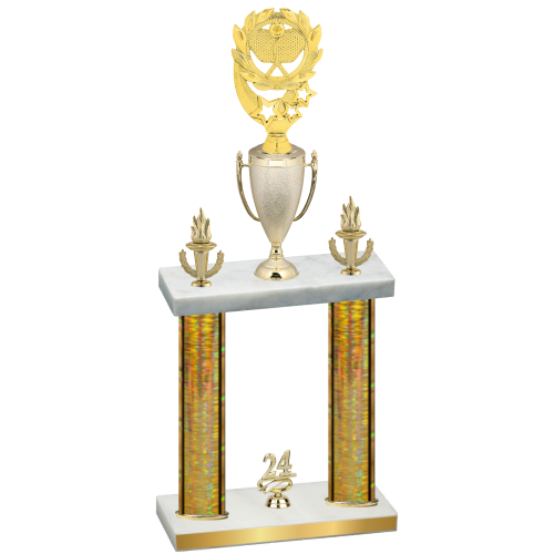 Double Gold Glacier Year Pickleball Trophy