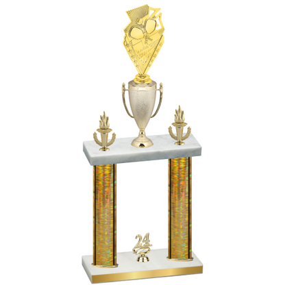 Double Gold Glacier Year Pickleball Trophy