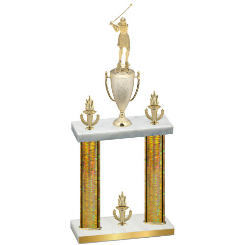 Double Gold Glacier Victory Golf Trophy