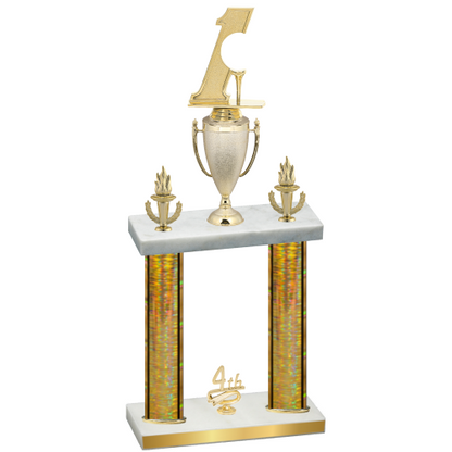 Double Gold Glacier Fourth Place Golf Trophy