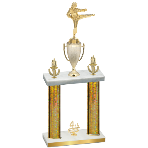Double Gold Glacier Fourth Place Karate Trophy