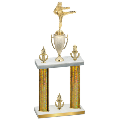 Double Gold Glacier Victory Karate Trophy