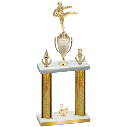 Double Gold Glacier Second Place Karate Trophy