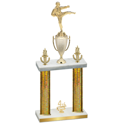 Double Gold Glacier Fourth Place Karate Trophy