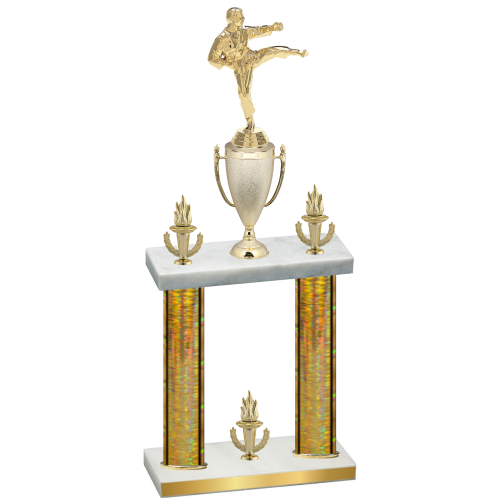 Double Gold Glacier Victory Karate Trophy