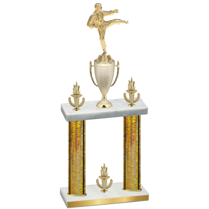 Double Gold Glacier Victory Karate Trophy