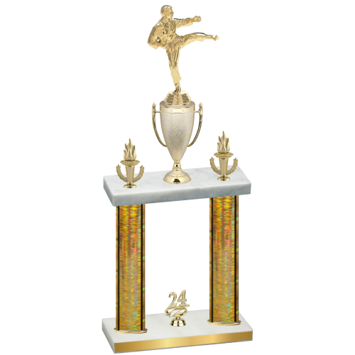 Double Gold Glacier Year Karate Trophy