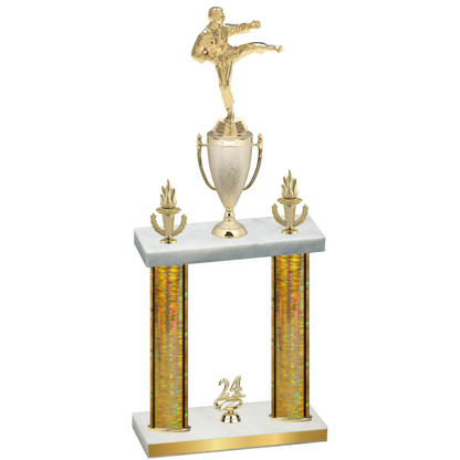 Double Gold Glacier Year Karate Trophy