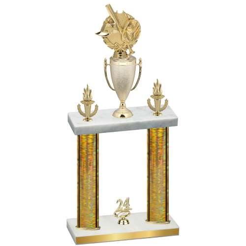 Double Gold Glacier Year Baseball Trophy