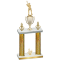 Double Gold Glacier Third Place Baseball Trophy