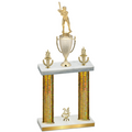 Double Gold Glacier Year Baseball Trophy