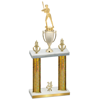 Double Gold Glacier Year Softball Trophy