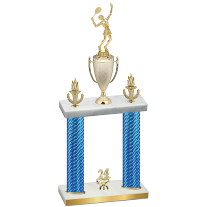 Double Blue Carbon Fiber Year Tennis Trophy