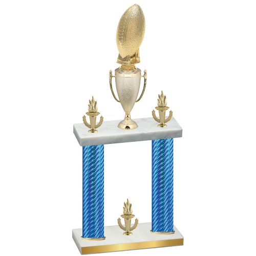 Double Blue Carbon Fiber Victory Football Trophy