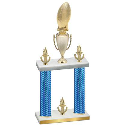Double Blue Carbon Fiber Victory Football Trophy