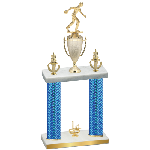 Double Blue Carbon Fiber First Place Bowling Trophy