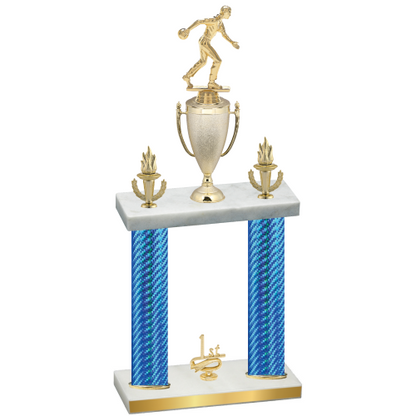 Double Blue Carbon Fiber First Place Bowling Trophy