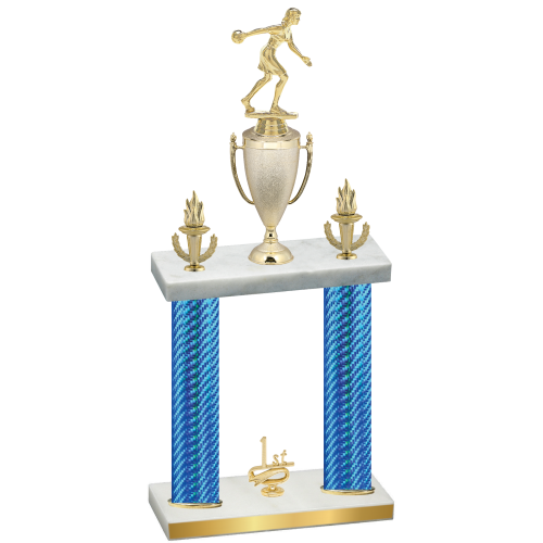 Double Blue Carbon Fiber First Place Bowling Trophy