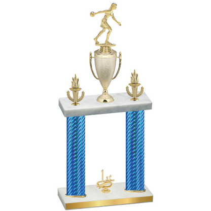 Double Blue Carbon Fiber First Place Bowling Trophy